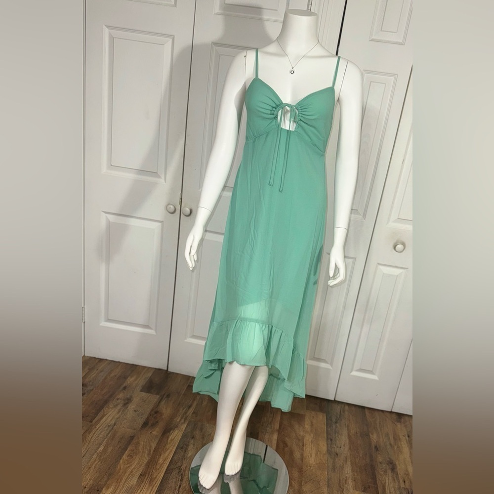 Wild Fable Chiffon Midi Dress | Sweetheart Neckline, High-Low Hem Size S NWT